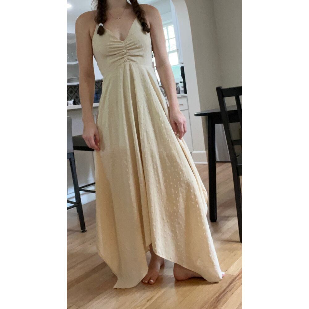 NWT MINK PINK Flawed Cream Fairy Dress Maxi Asymmetrical Hem Women's XS Tank